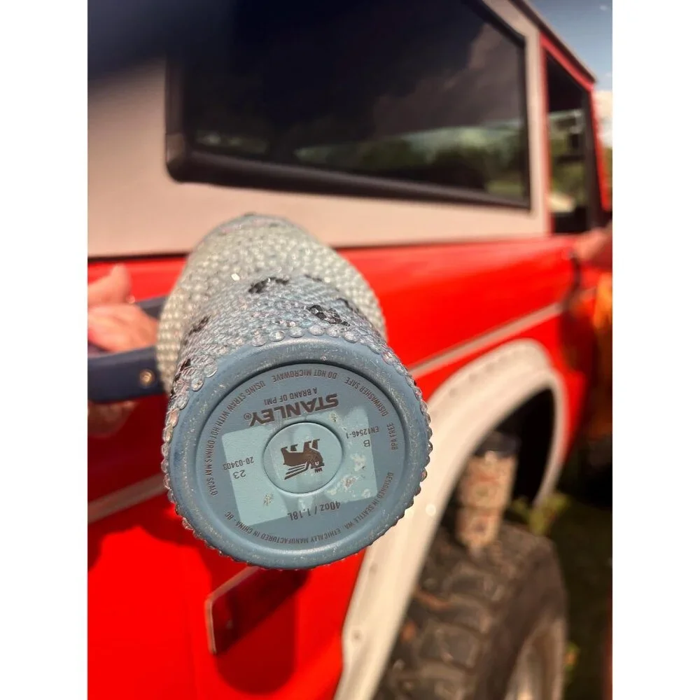 Ford Bronco Rhinestone Custom Stainless Cup 40 oz Blue - Picture 3 of 4